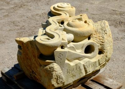 Murmelstein aus Sandstein, Skulptur zum spielen